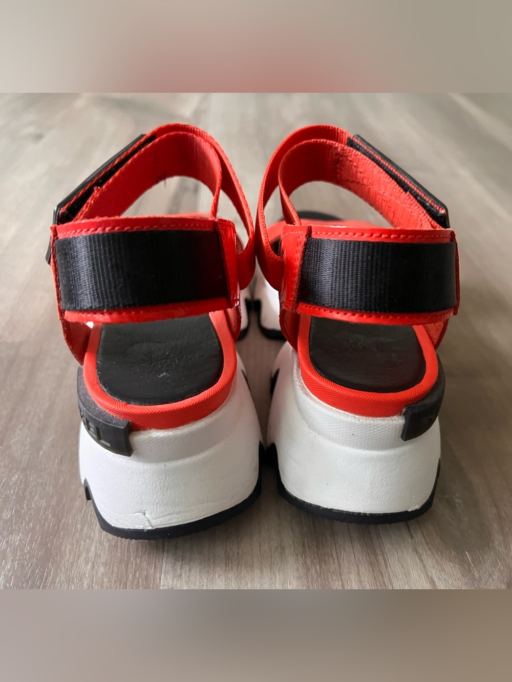 Sorel Red and Black Kinetic Impact Sandals - Picture 4 of 7